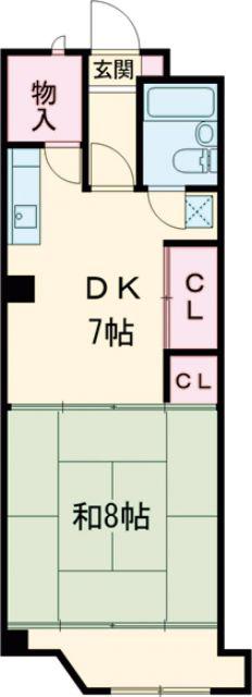 緑園第3サンコーポ(1DK/3階)の間取り写真