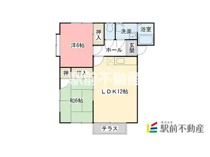ミツルハウス6(2LDK/1階)の間取り写真