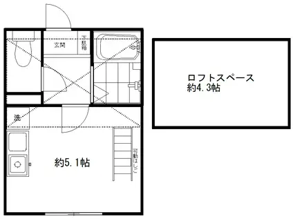 KALIO妙蓮寺(ワンルーム/2階)の間取り写真