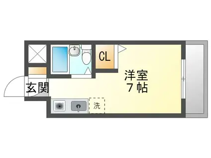 スプリングヒルズ(ワンルーム/3階)の間取り写真