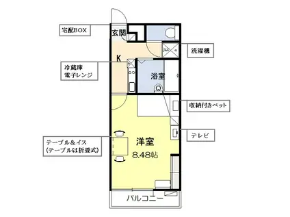 グランデール・リオ(1K/2階)の間取り写真