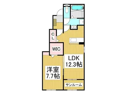 カーザ マルヒロ(1LDK/1階)の間取り写真
