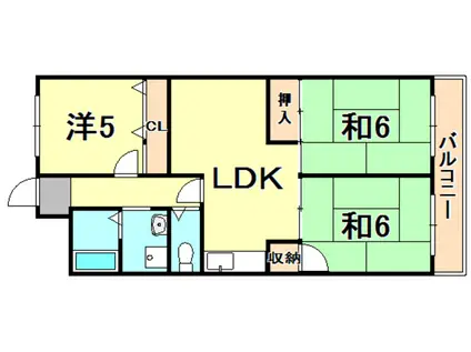 グローリーマンション(3LDK/3階)の間取り写真