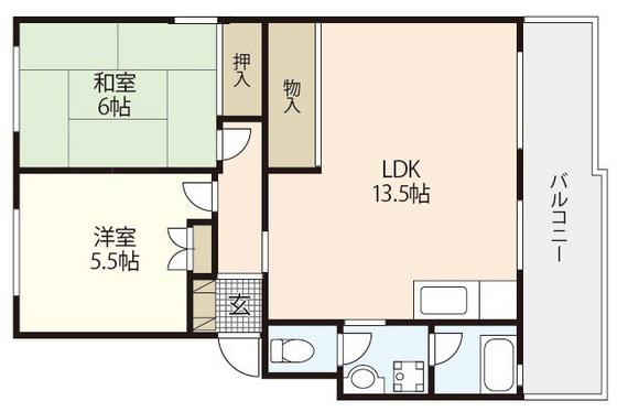 第二ビューハイツ(2LDK/1階)の間取り写真