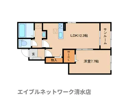 プレッソーレ(1LDK/1階)の間取り写真
