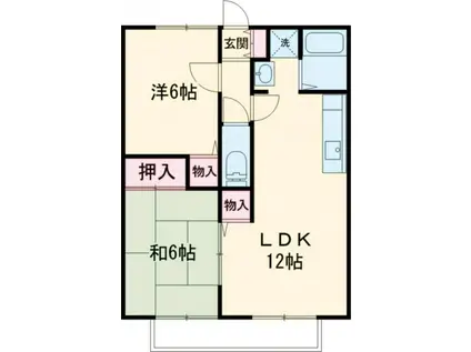 サウスヒル水谷(2LDK/2階)の間取り写真