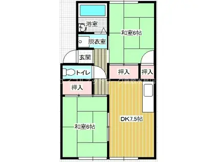 ファミール矢吹 B(2DK/1階)の間取り写真