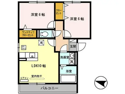 グラシアス(2LDK/2階)の間取り写真