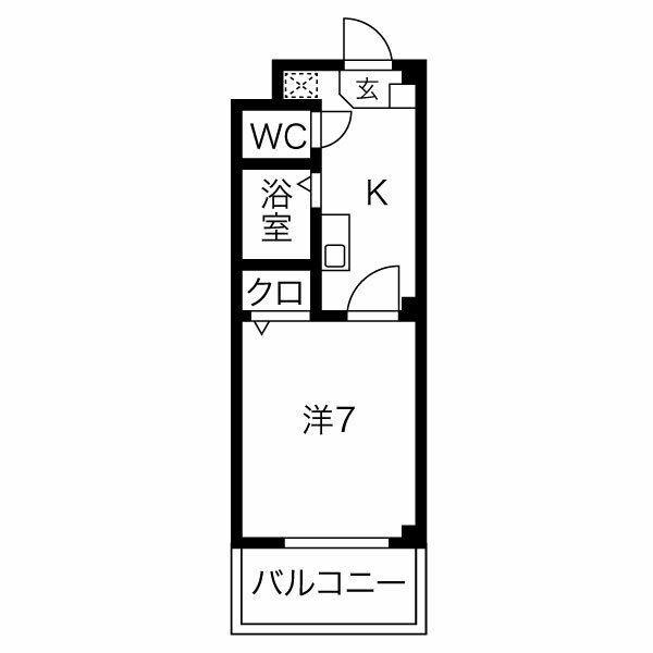 ハイツヤマオ(1K/3階)の間取り写真