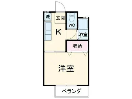 クレールK(1K/2階)の間取り写真