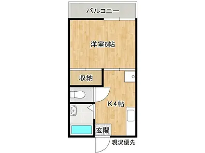 松本アパート(1K/2階)の間取り写真