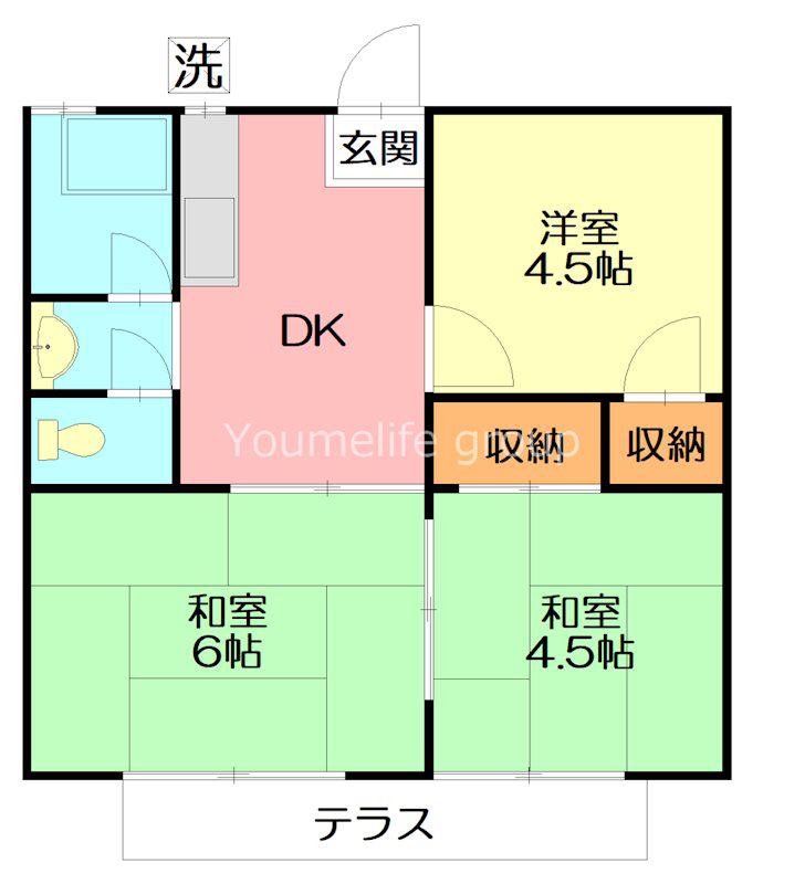 石川ハイツA(3DK/2階)の間取り写真
