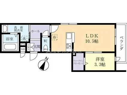 FULL BLOOM花園(1LDK/2階)の間取り写真