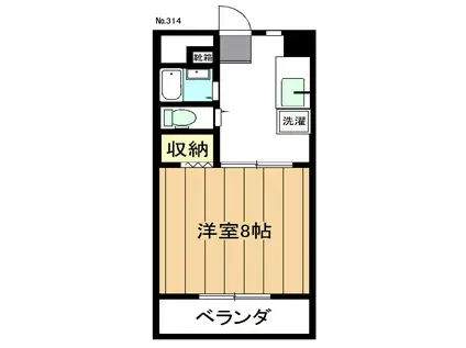 フジタハイツ(1K/3階)の間取り写真