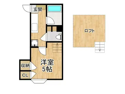 扇屋ビル(1K/2階)の間取り写真