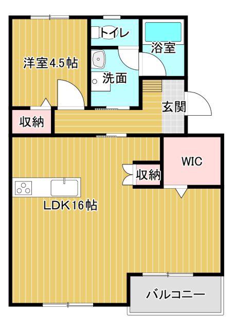 ハイツ大石地所II(1LDK/1階)の間取り写真