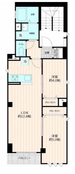 プライムレジデンス(2LDK/2階)の間取り写真