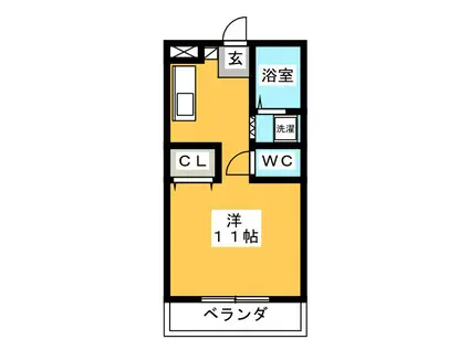 コーポひまわり(ワンルーム/1階)の間取り写真