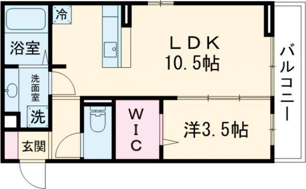 ラ フレーズ(1LDK/1階)の間取り写真