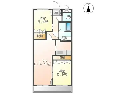 ひかりハウス(2LDK/1階)の間取り写真