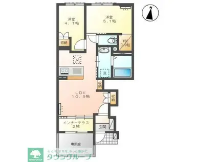 エールアンジュ(2LDK/1階)の間取り写真