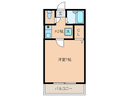 エルフコート新宮駅前(1K/3階)の間取り写真