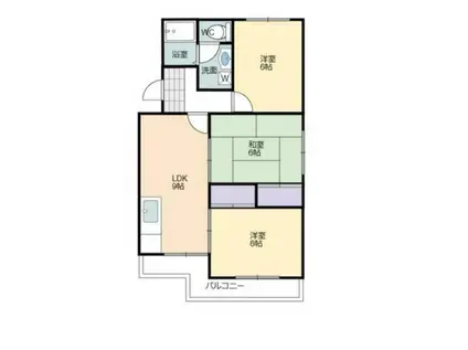 マンション ブルースカイ(3DK/3階)の間取り写真