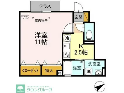 スマートFII(1K/1階)の間取り写真