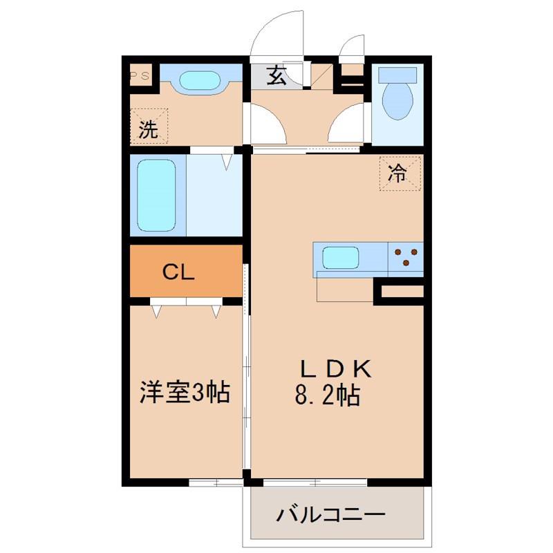 プログレスI(1LDK/1階)の間取り写真