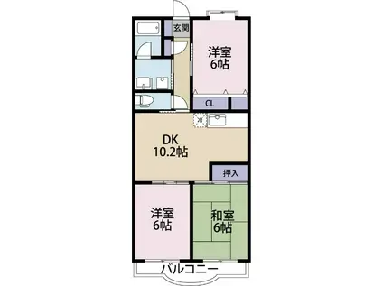 アルカンシェル(3DK/3階)の間取り写真