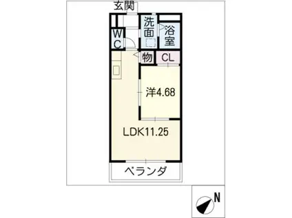 エトワール羽山(1LDK/3階)の間取り写真