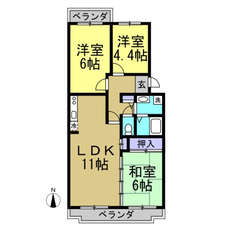 エステイタスTO1(3LDK/2階)の間取り写真