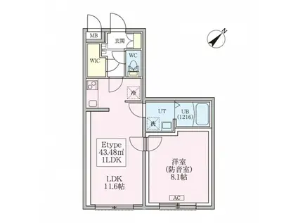 スカイクライシス平和台(1LDK/1階)の間取り写真
