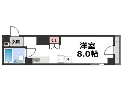 シティアーク日本橋(ワンルーム/2階)の間取り写真