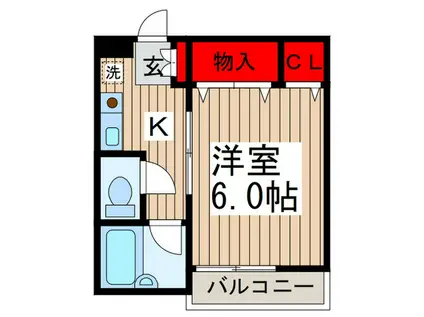 ハウスオータム(1K/1階)の間取り写真