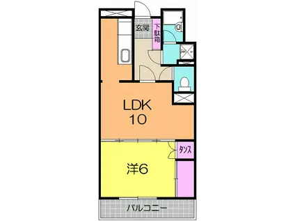 アビタシオン111ビル(1LDK/1階)の間取り写真