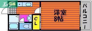 エステートピアM(1K/2階)の間取り写真