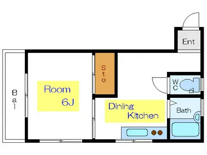 シャレード草間(1DK/2階)の間取り写真