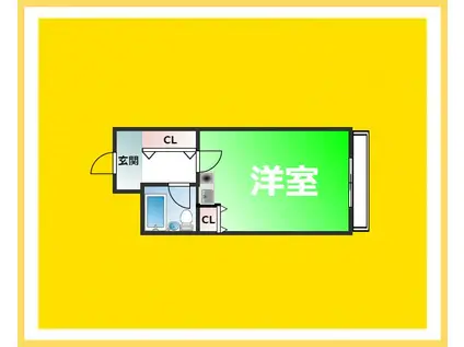 ライオンズマンション難波南第2(ワンルーム/3階)の間取り写真