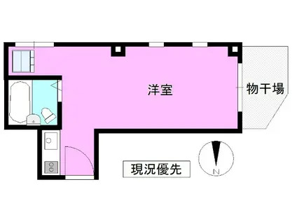 グリーンウエスト(ワンルーム/1階)の間取り写真