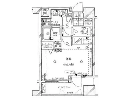 シーダム目黒(ワンルーム/7階)の間取り写真