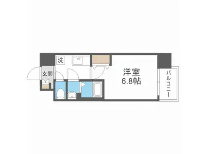 フォーリアライズ弁天町クロス(1K/5階)の間取り写真