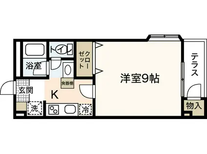 IIIハイツ上竹(1K/1階)の間取り写真