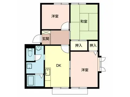 クレスト堺I(3DK/1階)の間取り写真