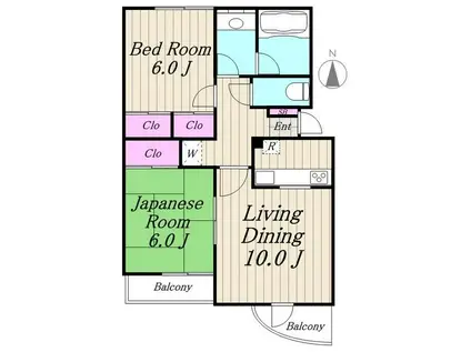 パークハイツ(2LDK/3階)の間取り写真