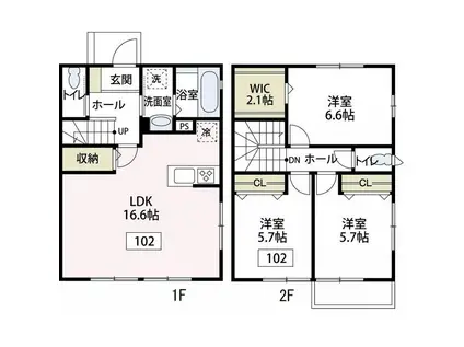 ボヌール相模大野4(3LDK/1階)の間取り写真