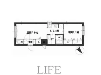 グランメール本郷通8(1LDK/4階)の間取り写真