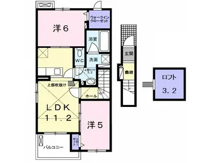 メゾン ド スリジェ II(2LDK/2階)の間取り写真