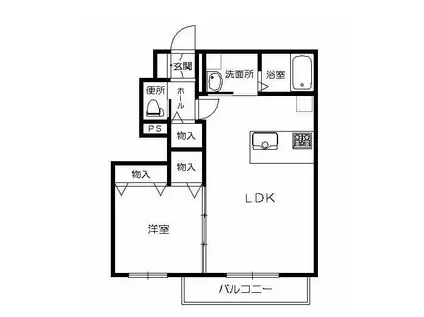 プロヌーブ駅西(1LDK/1階)の間取り写真