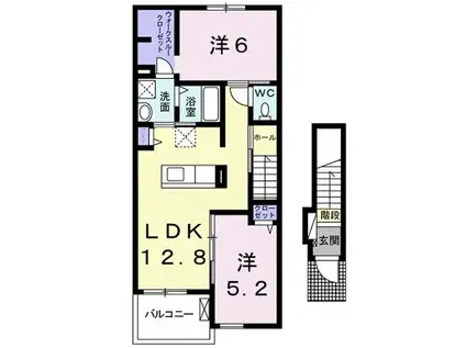 フォレスト ヒル(2LDK/2階)の間取り写真
